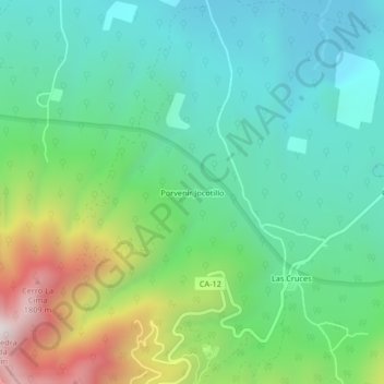 Carte topographique Porvenir Jocotillo, altitude, relief