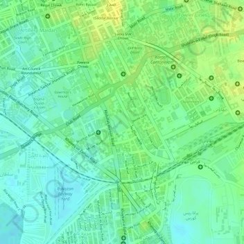 Carte topographique Frere Hall, altitude, relief