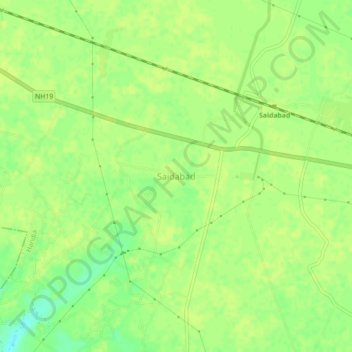 Carte topographique Saidabad, altitude, relief