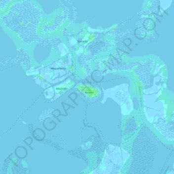 Carte topographique Burano, altitude, relief