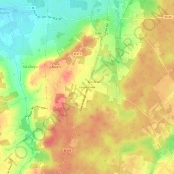 Carte topographique Fausse Porée, altitude, relief