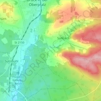 Carte topographique Wackenried, altitude, relief