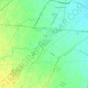 Carte topographique Prunaro, altitude, relief