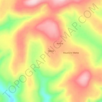 Carte topographique Mette, altitude, relief