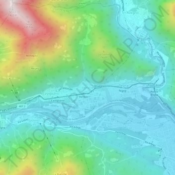 Carte topographique Verscio, altitude, relief