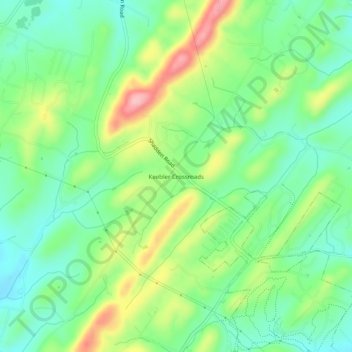 Carte topographique Keebler Crossroads, altitude, relief