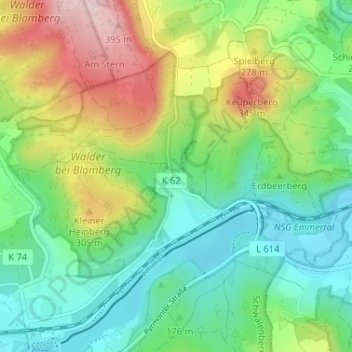 Carte topographique Glashütte, altitude, relief