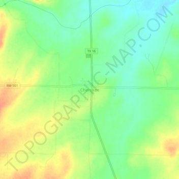 Carte topographique Cherokee, altitude, relief