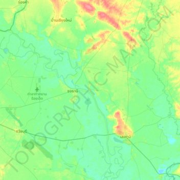 Carte topographique Tha Muang, altitude, relief