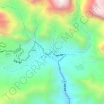 Carte topographique Zhagana, altitude, relief