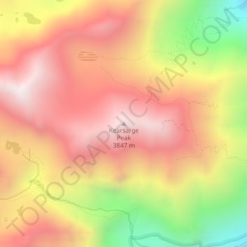 Carte topographique Kearsarge Peak, altitude, relief