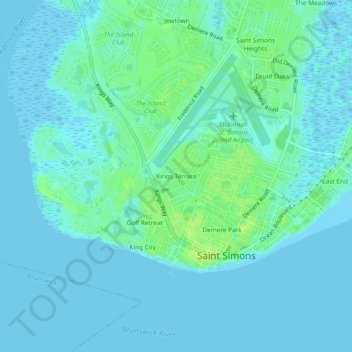 Carte topographique Kings Terrace, altitude, relief