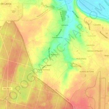 Carte topographique Moinhos, altitude, relief