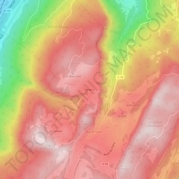 Carte topographique Ablatrix, altitude, relief