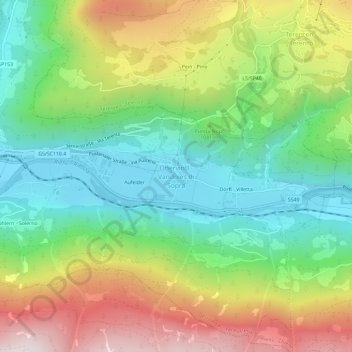 Carte topographique Obervintl, altitude, relief