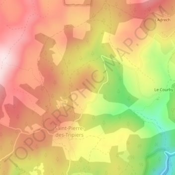 Carte topographique Cabrio, altitude, relief