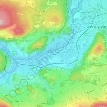 Carte topographique Hl. Kreuz, altitude, relief