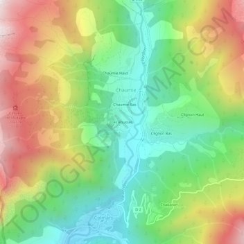 Carte topographique Les Rousses, altitude, relief