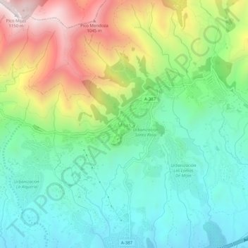 Carte topographique Mijas, altitude, relief