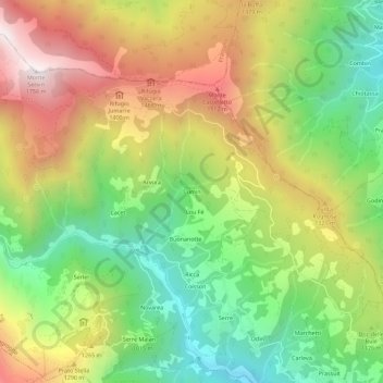 Carte topographique Cumin, altitude, relief