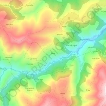 Carte topographique Selce, altitude, relief