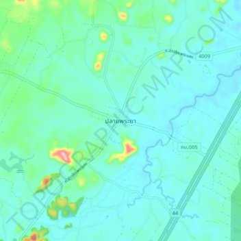 Carte topographique Plai Phraya, altitude, relief