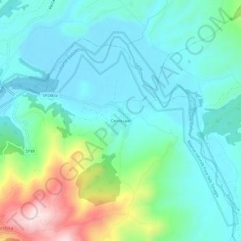 Carte topographique Cerrocupo, altitude, relief