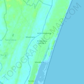 Carte topographique Ampanalana Parcelle 5, altitude, relief