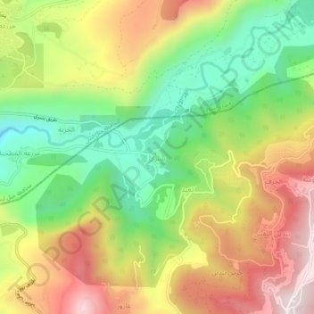 Carte topographique Bisri, altitude, relief