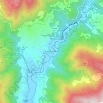 Carte topographique Castel San Felice, altitude, relief