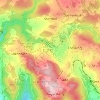 Carte topographique Hammer, altitude, relief