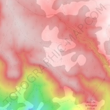 Carte topographique El Plano, altitude, relief