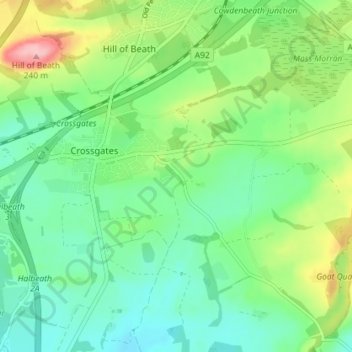 Carte topographique Fordell, altitude, relief