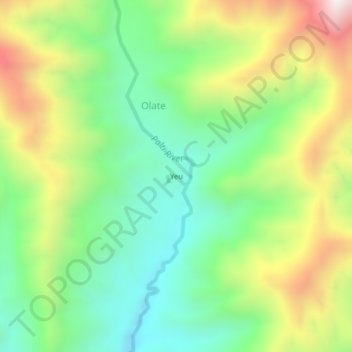Carte topographique Yeu, altitude, relief