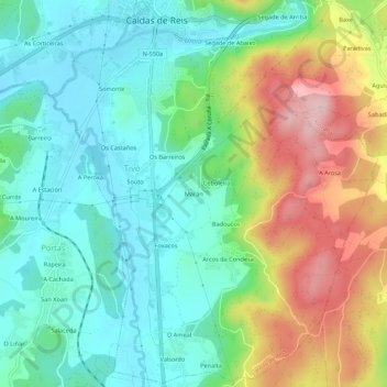 Carte topographique Marán, altitude, relief