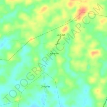 Carte topographique Lawrence, altitude, relief
