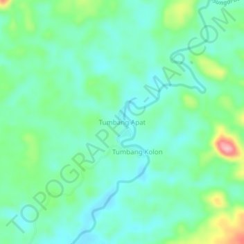 Carte topographique Tumbang Apat, altitude, relief