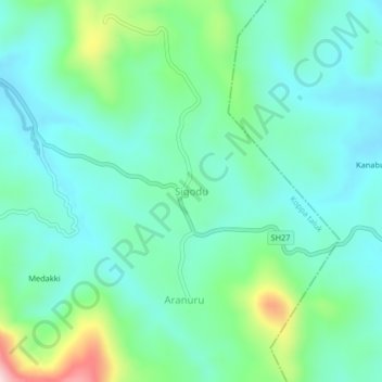 Carte topographique Sigodu, altitude, relief