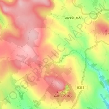 Carte topographique Georgia, altitude, relief