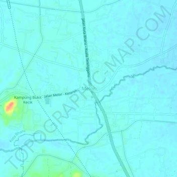 Carte topographique Melor, altitude, relief