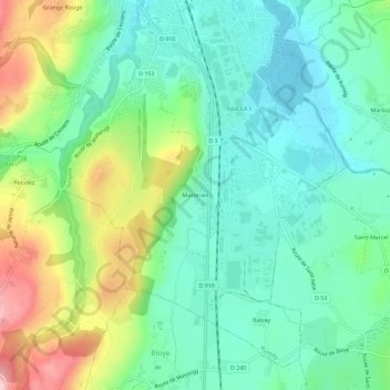 Carte topographique Martenex, altitude, relief