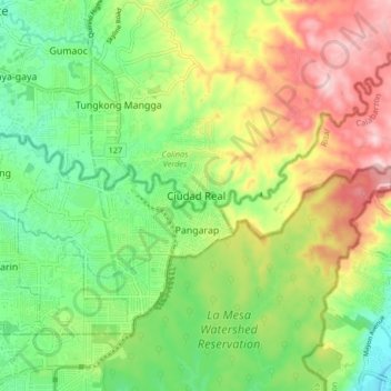Carte topographique Ciudad Real, altitude, relief