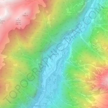Carte topographique Cadarese, altitude, relief