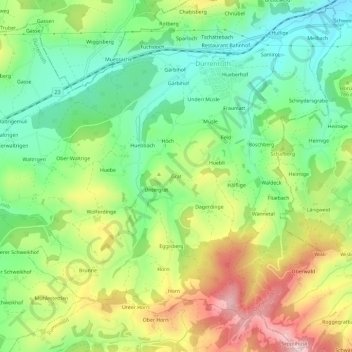 Carte topographique Grat, altitude, relief