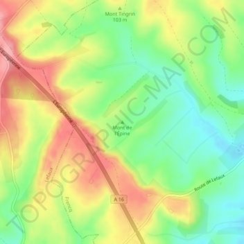Carte topographique Mont de l'Épine, altitude, relief