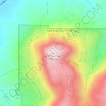 Carte topographique Fort Mountain, altitude, relief