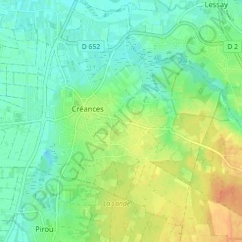 Carte topographique Le Moulin à Vent, altitude, relief