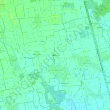 Carte topographique Sabbione, altitude, relief