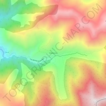 Carte topographique Genestoso, altitude, relief
