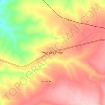 Carte topographique Wanging’ombe, altitude, relief